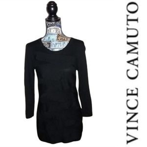 Vince Camuto Elegant Black Crew Neck Sweater